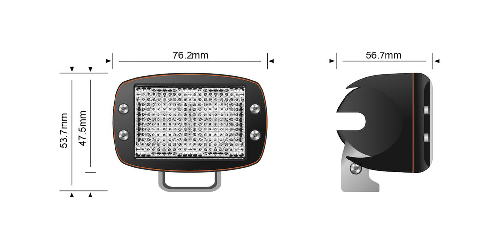 STEDI 10W Mini V2 LED Flood Light - Warmweiß/Amber