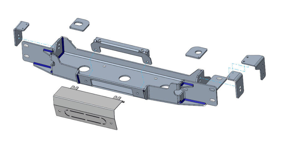 Cable winch carrier for Ford Ranger & VW Amarok (from 2023-)