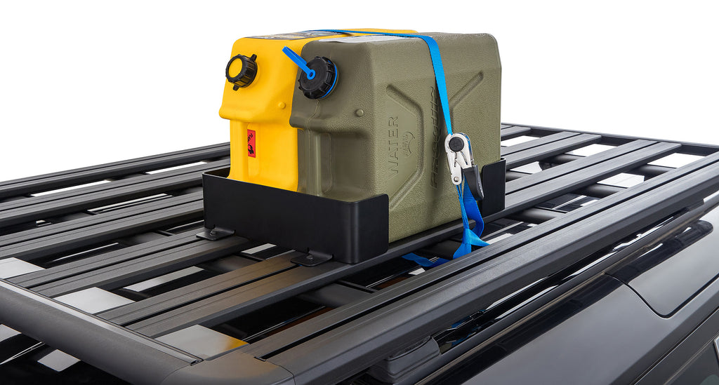 Rhino Rack double canister mount including ZWIFLOC and lashing strap for Pioneer platform, horizontal