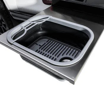 ARB Slide Kitchen 1355mm Incl. Stove, Bench, Sink & Drawer, 133x500x310mm