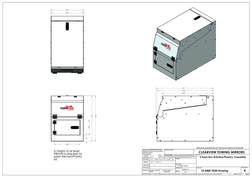 Clearview Kitchen Pantry - Foldable Kitchen