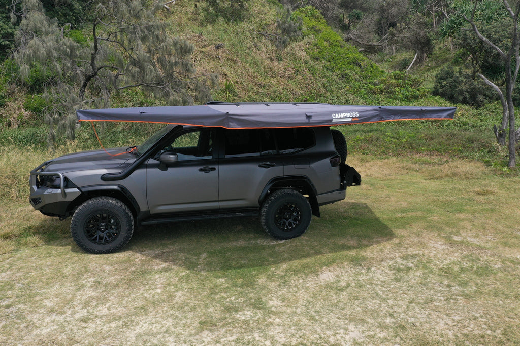 CampBoss BOSS SHADOW 270XL awning with tent entrance