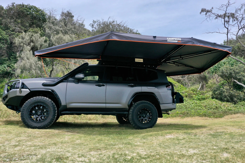 CampBoss BOSS SHADOW 270XL awning with tent entrance