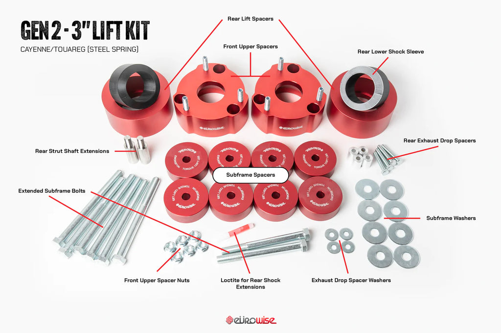 Eurowise - Lift Kit 3" - VW Touareg / Cayenne Gen. 2 (2010-2017) with coil spring