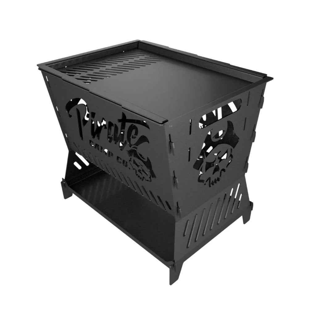 The ultimate foldable BBQ fire pit - Pirate CAMP CO.