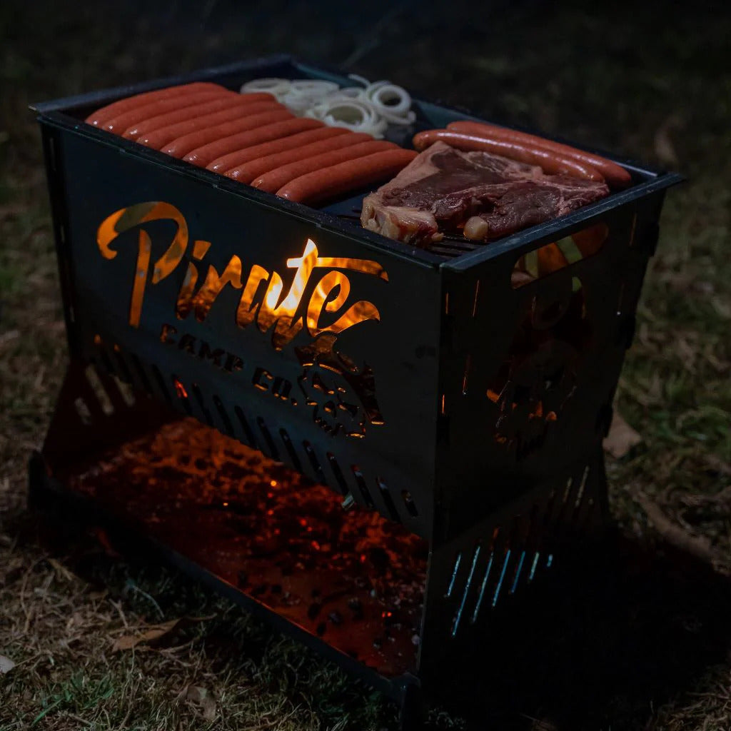 The ultimate foldable BBQ fire pit - Pirate CAMP CO.