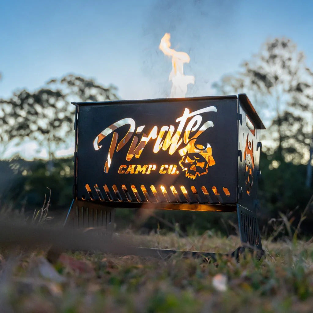 The ultimate foldable BBQ fire pit - Pirate CAMP CO.