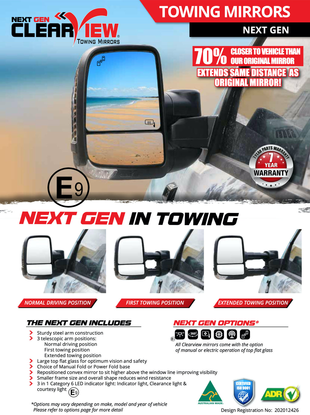 ClearView Rear View Mirror Heavy Duty Nissan Patrol GU/GR/Y61 - NEXT GEN
