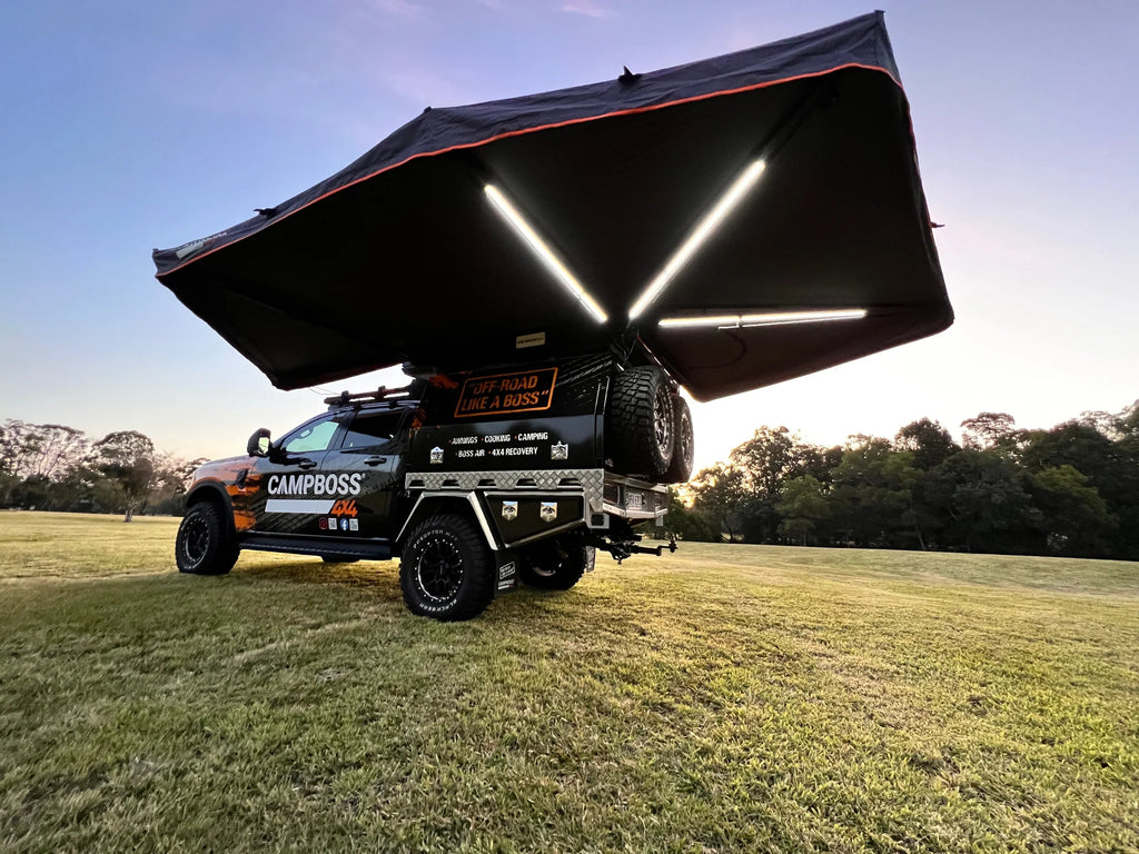 CampBoss BOSS SHADOW 270XL awning with tent entrance