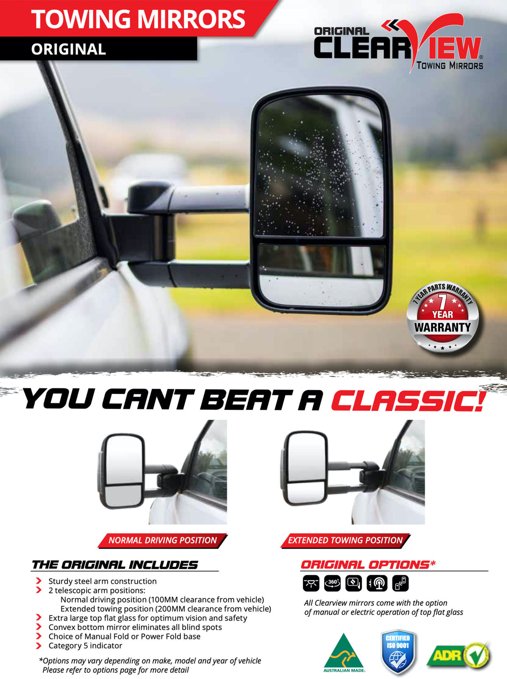 ClearView rear view mirror Land Cruiser 80 series - ORIGINAL