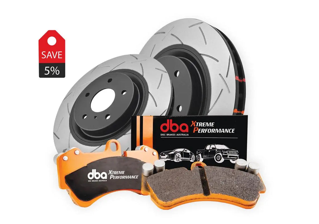 Brake Disc Kit - VW Amarok 2.0TDI & 3.0TDI (2010-2022) - 4000 Series T3 Slotted & Xtreme Performance Brake Pads (2x DBA42238S + DB1915XP)
