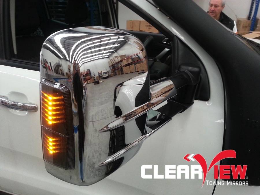 ClearView Rear View Mirror Heavy Duty Mitsubishi Pajero (from 2000-2022) - Original Chrome