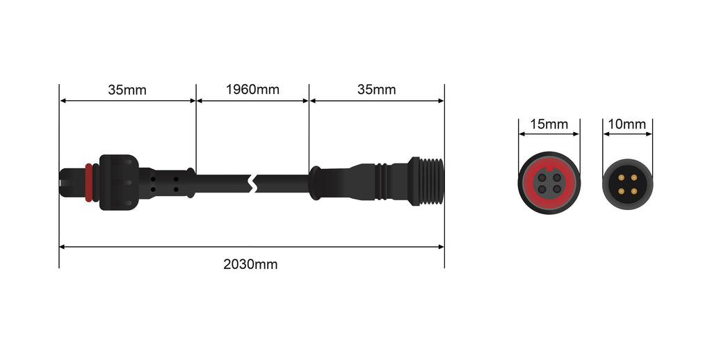 STEDI 2m cable extension Surface RGB Rock Lights