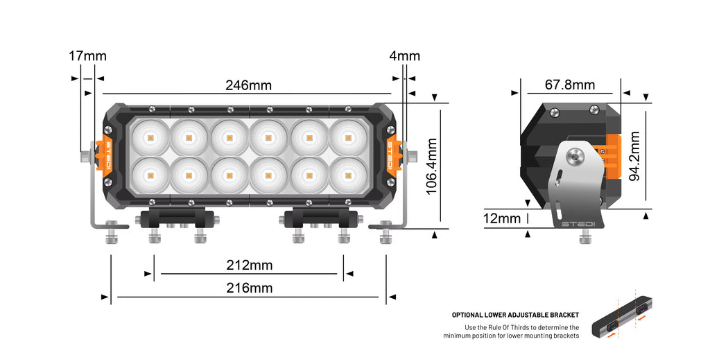STEDI Light Bar ST3303 PRO 11 inch Ultra High Output