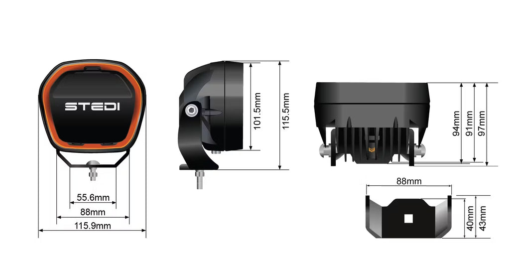 STEDI Type-X™ EVO MINI 4" LED Lights (1 Stück)