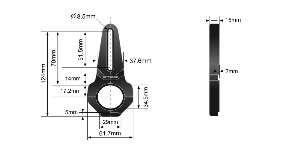 STEDI VICE CLAMP Rohrklemme Montagehalterungen (kleine Größen) | Schwarz