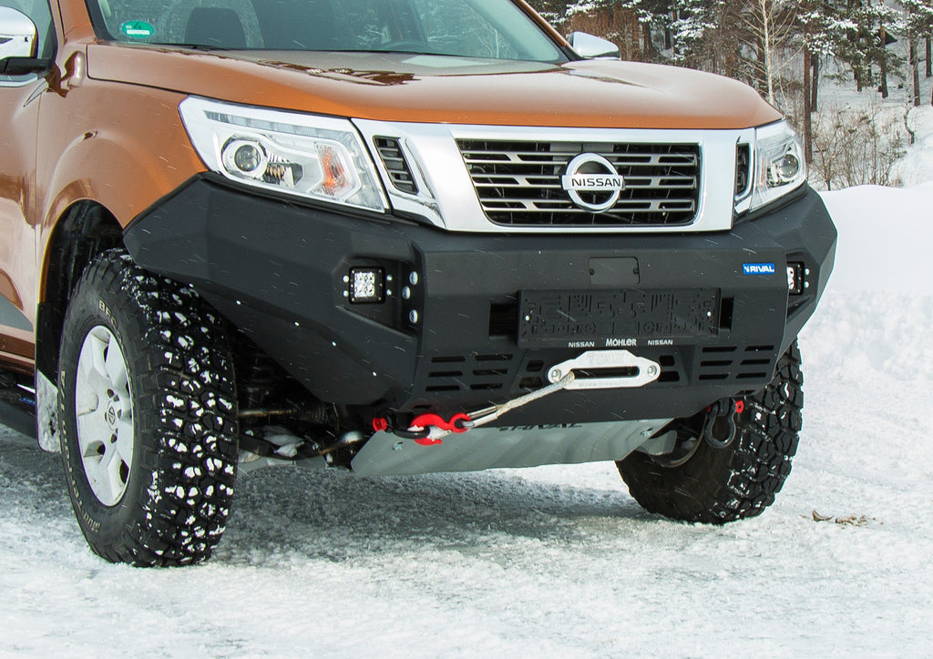 RIVAL4x4 aluminum HD winch bumper for Nissan Navara D23 2.5D; 2.3D (incl. EURO6)