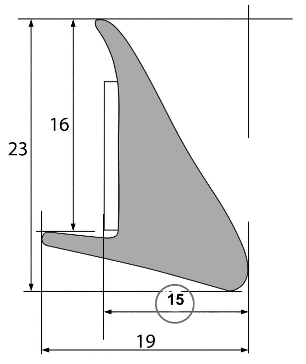 Fender flares 15 mm 4 pieces á 1.5 meters (made of black hard rubber)