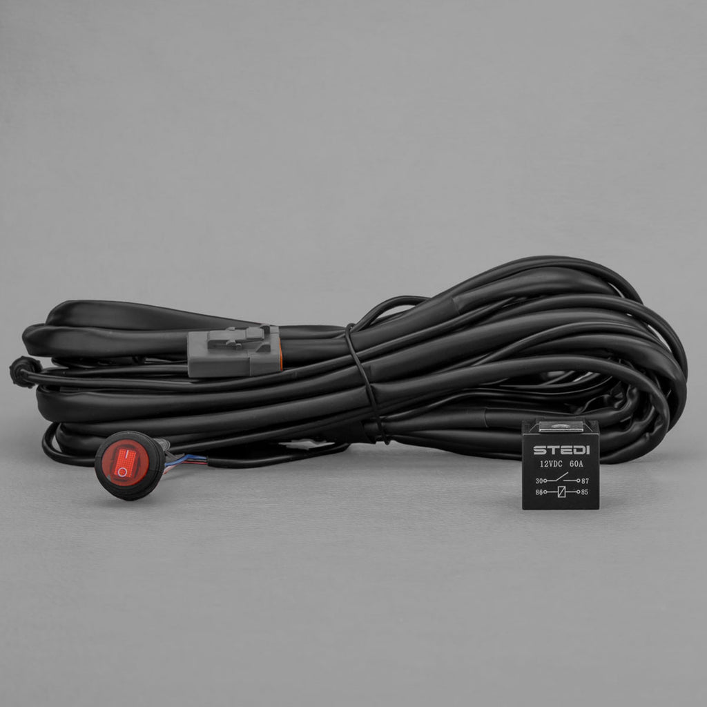 STEDI Plug & Play single high beam wiring harness for DT&DT-P connector connection