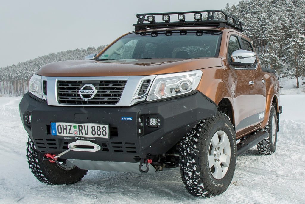 RIVAL4x4 aluminum HD winch bumper for Nissan Navara D23 2.5D; 2.3D (incl. EURO6)
