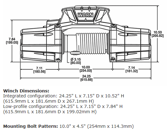 WARN ZEON 12s Platinum, 12V 5.400KG Zugkraft inkl. Kunststoffseil