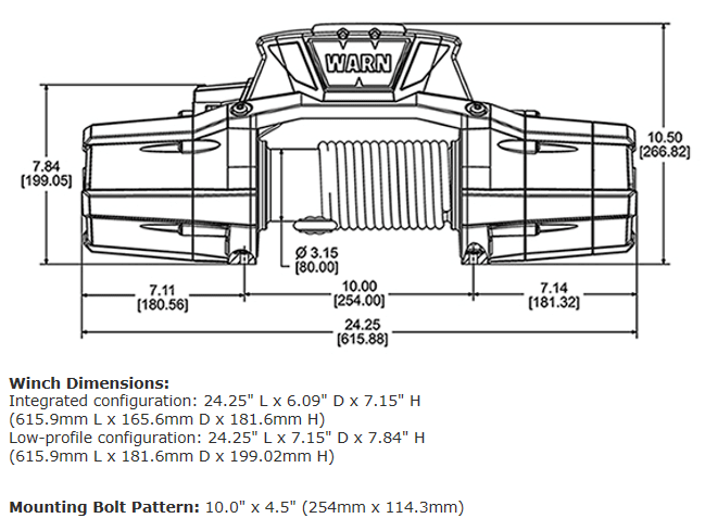 WARN ZEON 12s, 12V 5.400KG Zugkraft inkl. Kunststoffseil