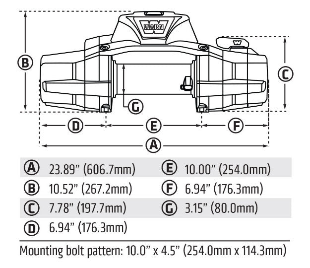 WARN Zeon XD 10s Seilwinde (12V) 4535KG Zugkraft inkl. Kunststoffseil