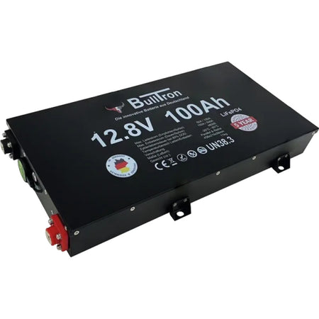 BullTron - 100Ah LiFePO4 12.8V Slim Polar Akku mit Smart BMS, Bluetooth App, 5A aktiv Balancer und Heizung - GPC-Offroad