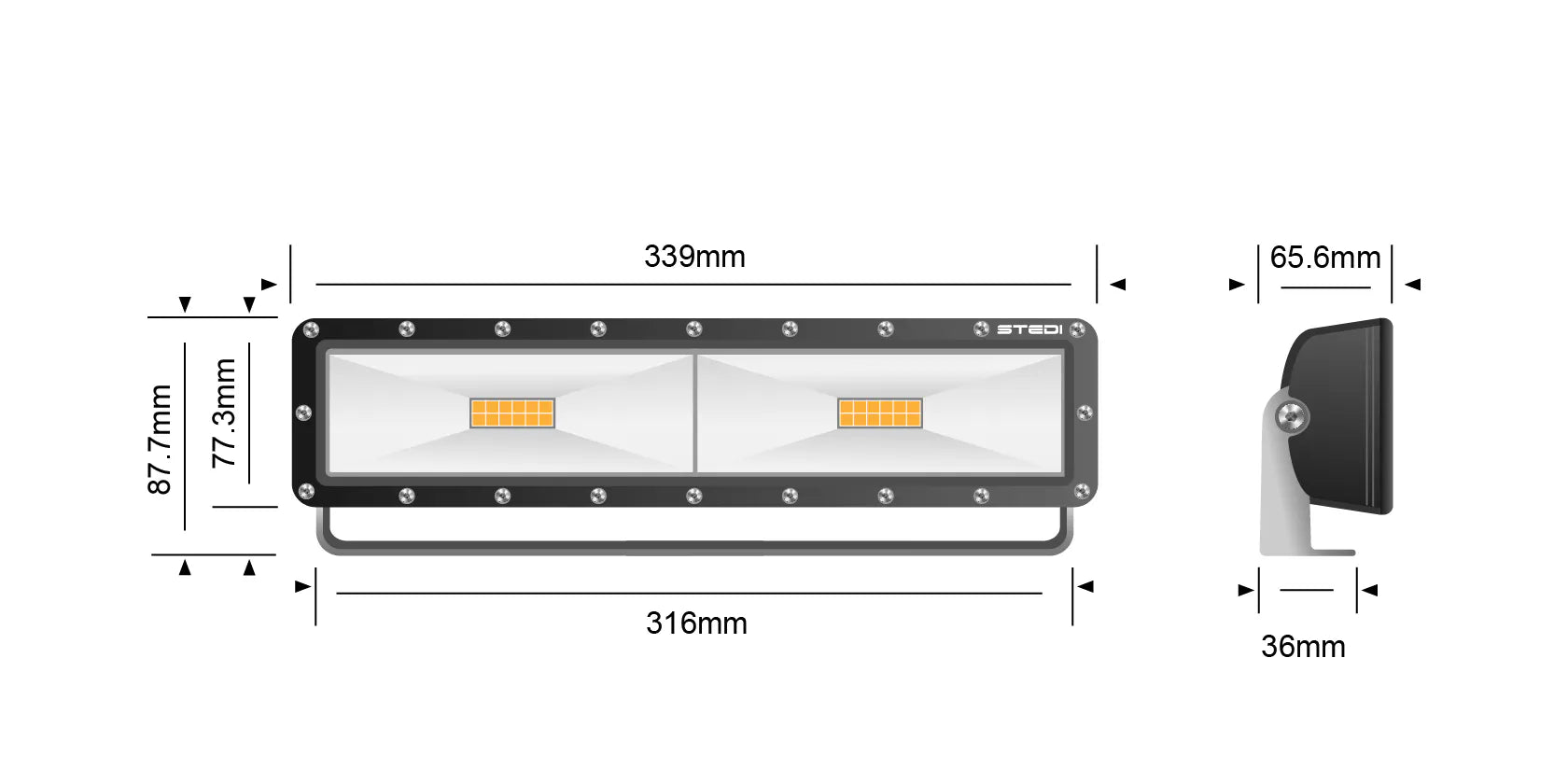 STEDI 14 Zoll 120W Hyper Flood LED Work Light