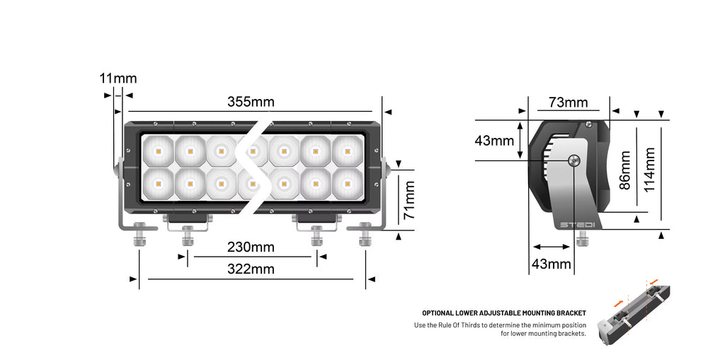 STEDI Light Bar ST4K 14 inches