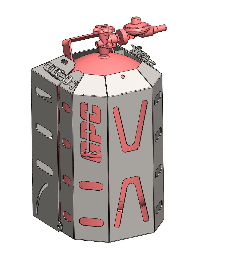 GPC Gasflaschenhalterung Universal 5kg - kippbar, schwarz - GPC-Offroad