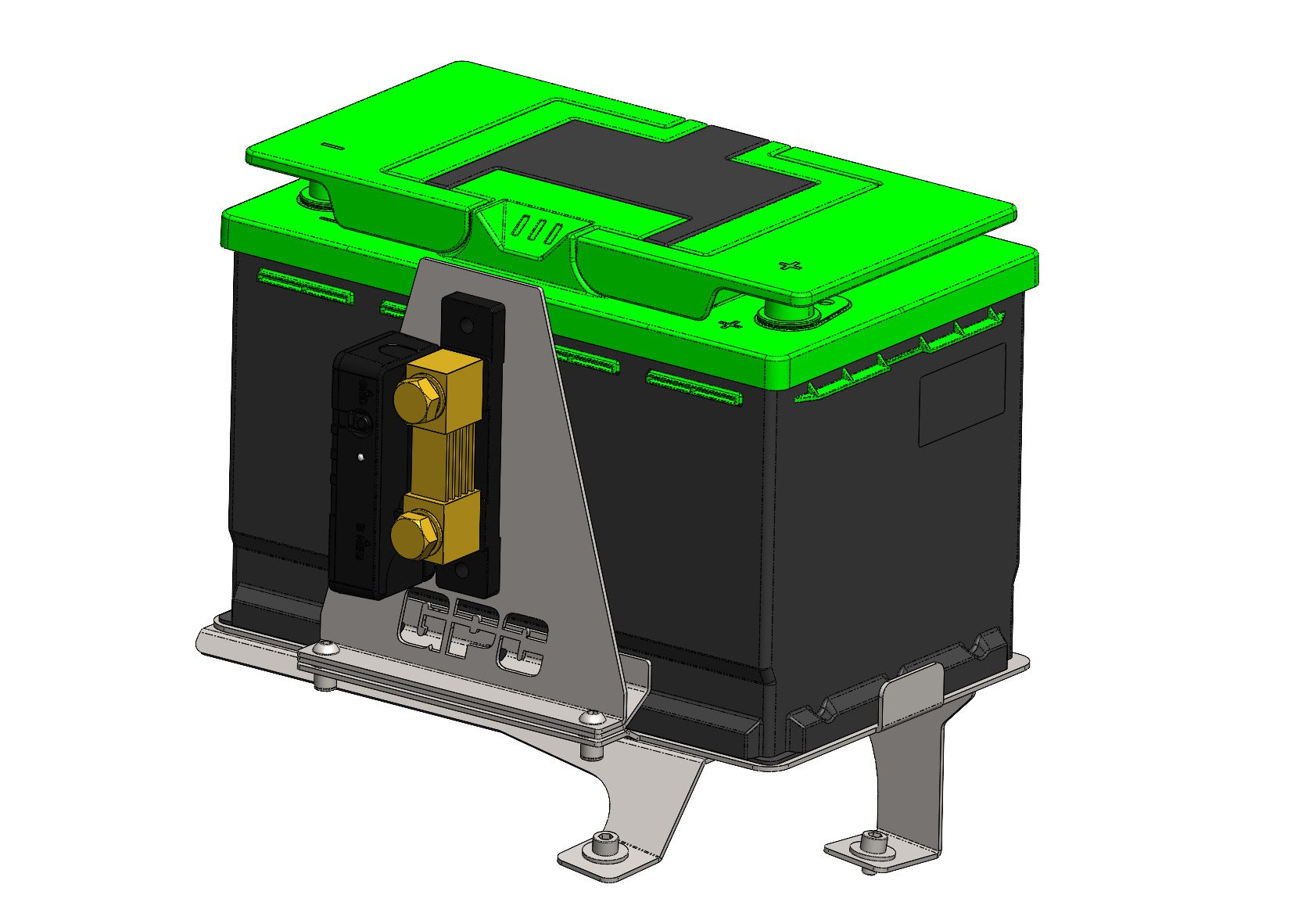 GPC Offroad - Halterung für Zusatzbatterie - TOYOTA HILUX REVO (ab '16-) für 100Ah (z.B. SuperB) oder ähnlich