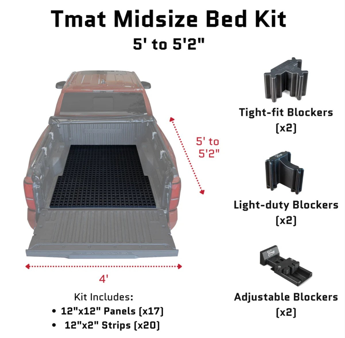 Tmat Midsize Doppelkabine Truck Bed Organizer - Ohne Drainage