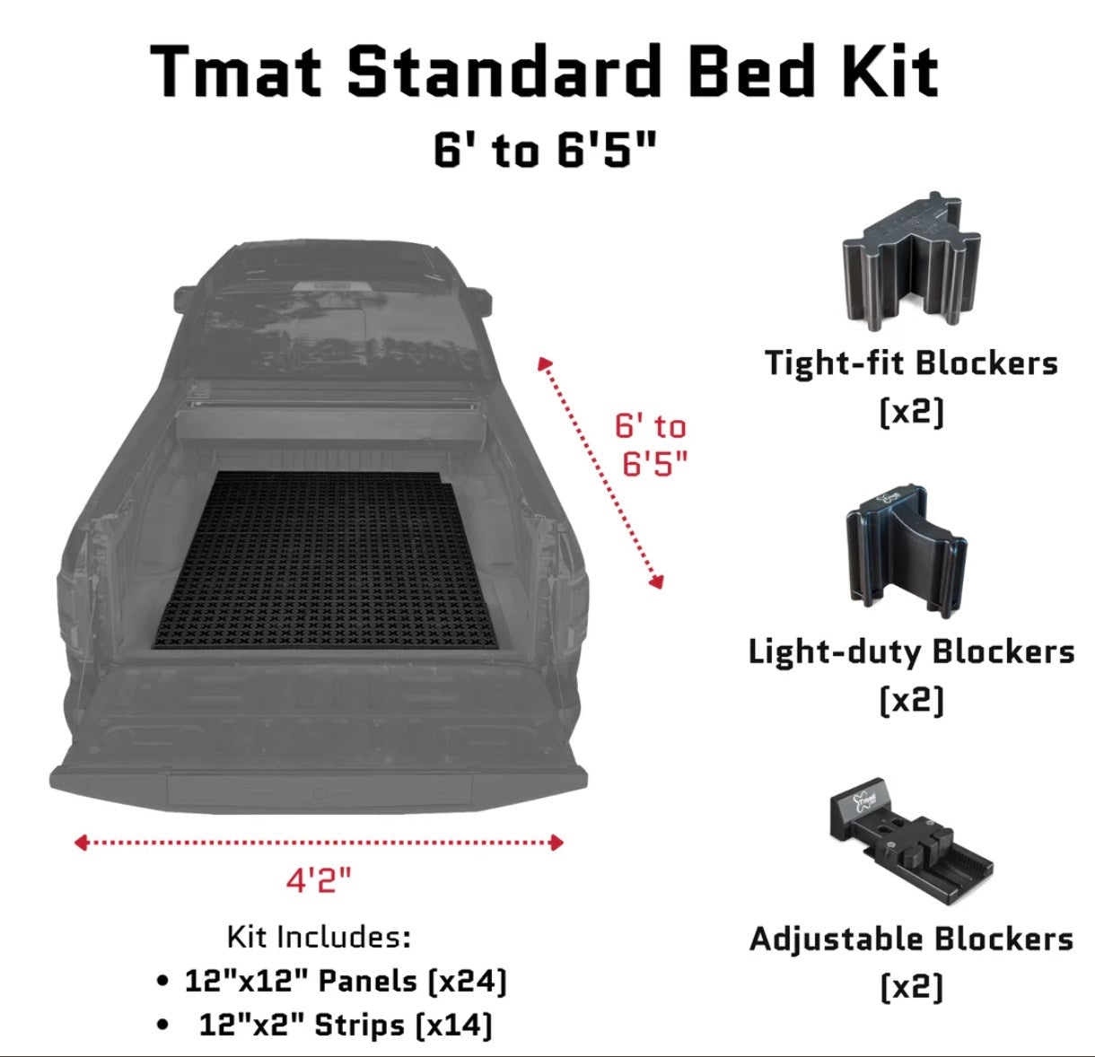 Tmat Midsize ExCab Truck Bed Organizer - Ohne Drainage