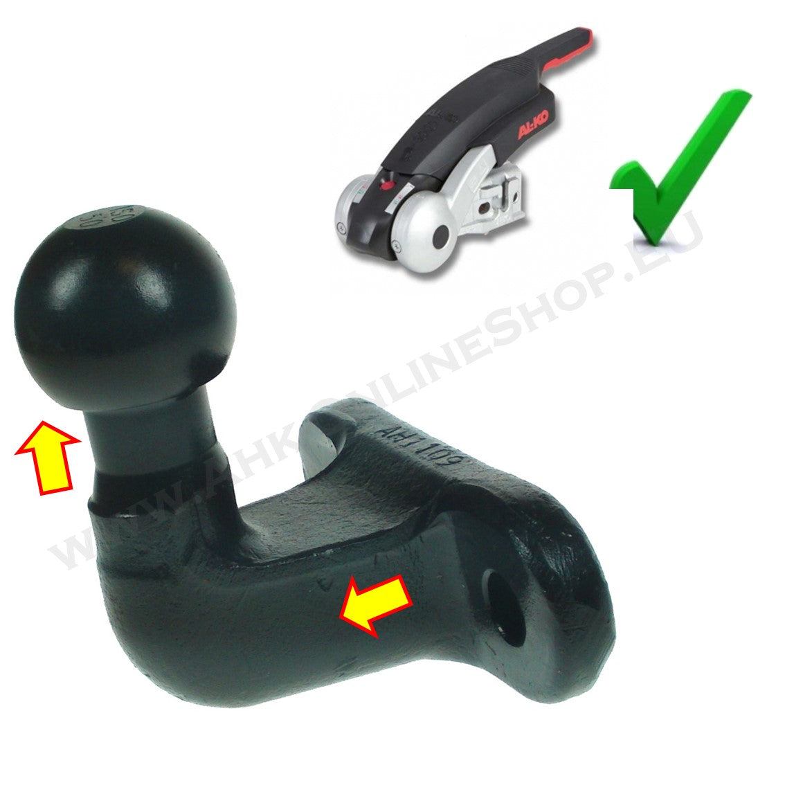 AHK Kugelkopf - 90mm 3,5t D-17,2kN - Flanschkugel (geeignet für Antischlingerkupplung)