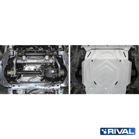 RIVAL4x4 Motor Unterfahrschutz Fiat Fullback 2016-2020; Mitsubishi L200 2015-2019; 2018-2023; Pajero Sport 2016-2021; 2021-; 2,4 l. / Dieselkraftstoff; 3 l. / Benzin