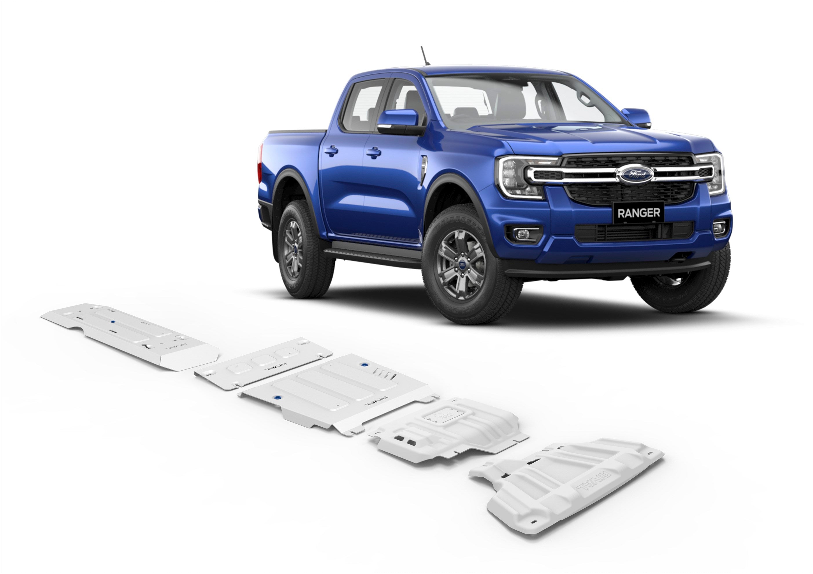 RIVAL4x4 Unterfahrschutz komplett für Ford Ranger (Next-Gen, PX4); VW Amarok ab 2022-