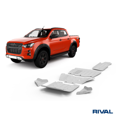 RIVAL4x4 aluminum underbody protection kit (radiator, engine, transmission, transfer case, fuel tank, front wishbones) Isuzu D-Max 2021+ 