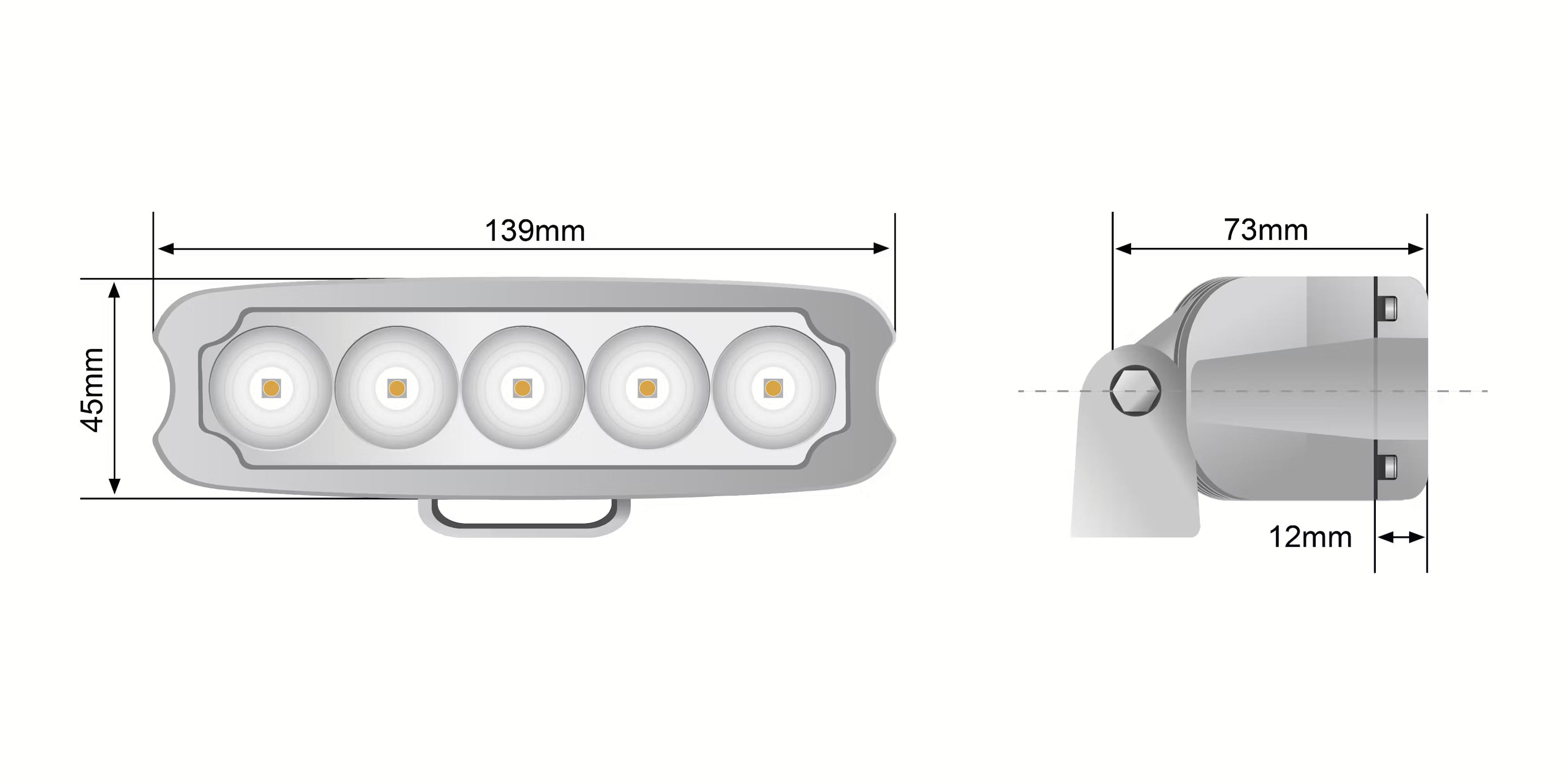 STEDI Marine White 25W Slim LED Flood Light