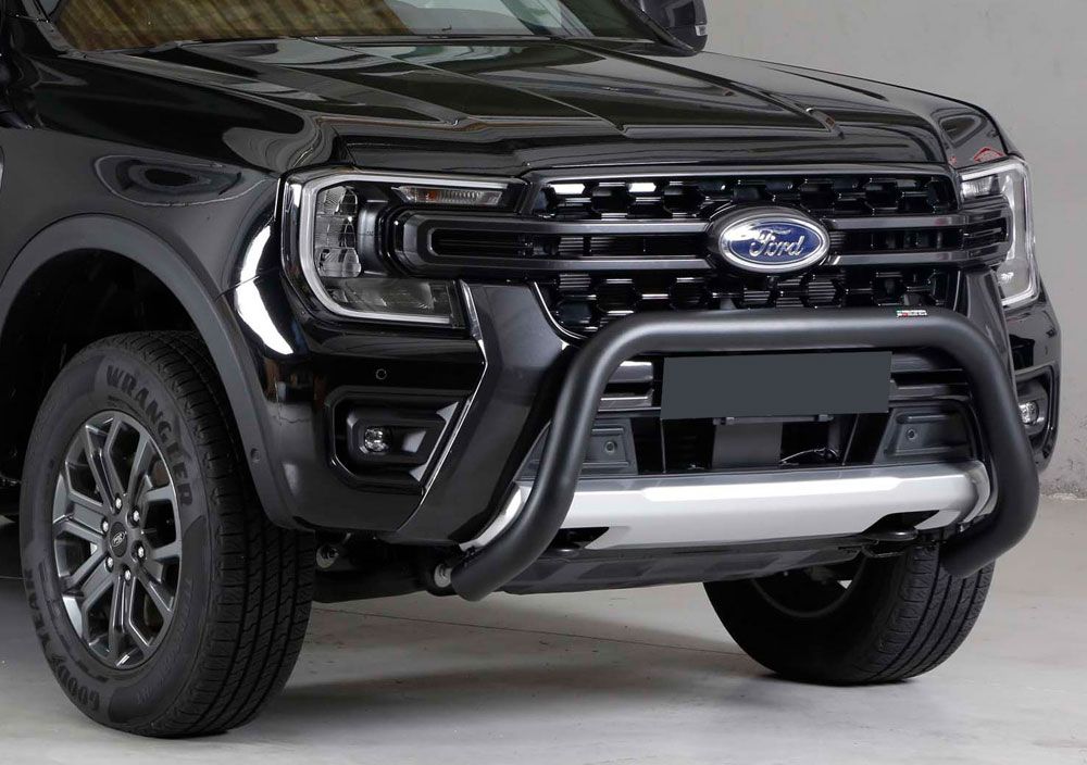 Ford Ranger front guard black matt stainless steel 76mm (from 2023-) 