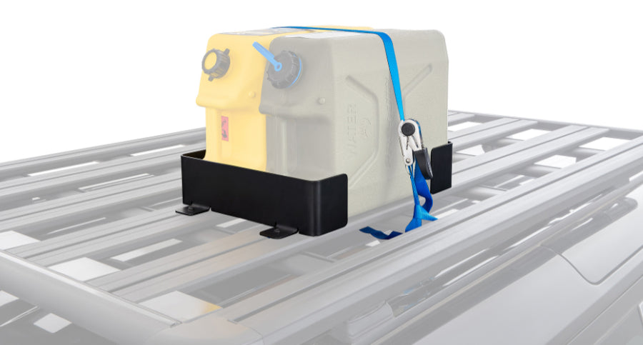 Rhino Rack Doppel-Kanister Halterung inkl. ZWIFLOC u. Zurrgurt für Pioneer Plattform, Horizontal - GPC-Offroad