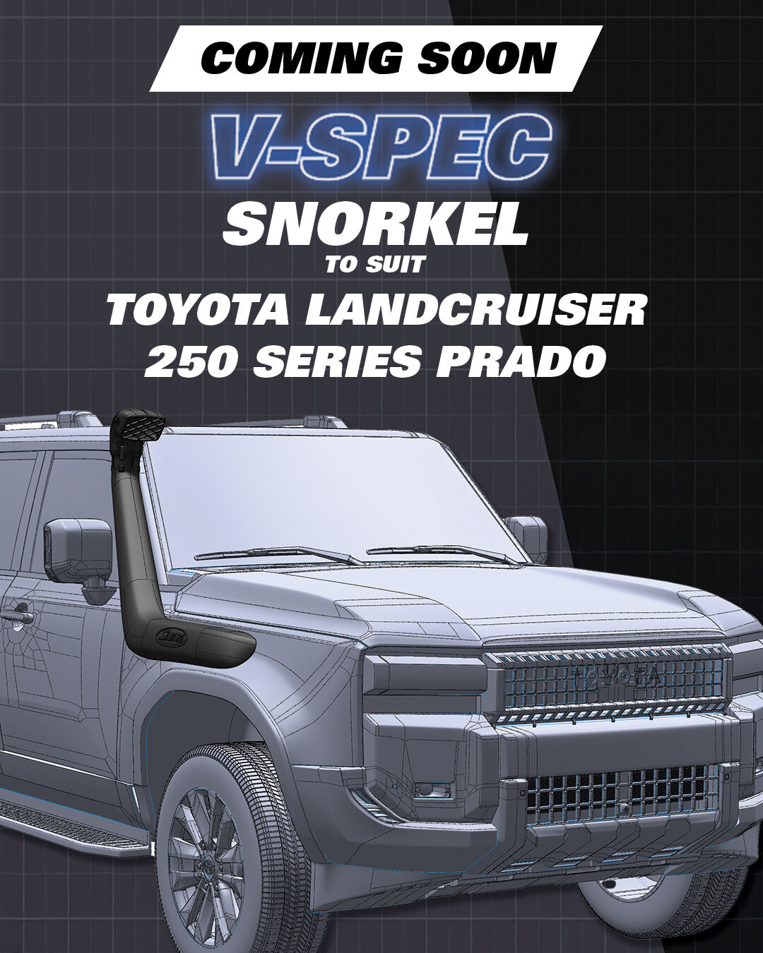 SAFARI V-SPEC snorkel - Toyota Landcruiser J250 - 2.8L diesel, 2.4L petrol