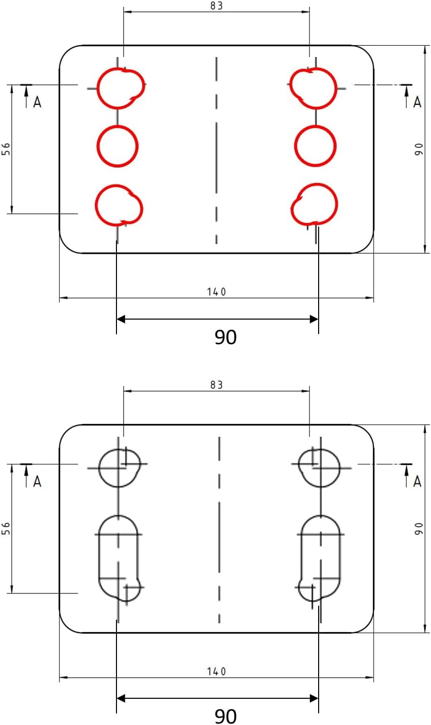 XIMPLIO Adapter Verlängerung Hakenverlängerung für Flanschkugel Anhängerkupplung AHK mit ABE (75, 100, 125mm) - GPC-Offroad