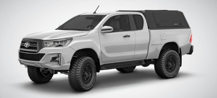 RSI EVO Commercial Edelstahl Hardtop - Toyota Hilux ExCap (2015-) - Schwarz Matt - GPC-Offroad