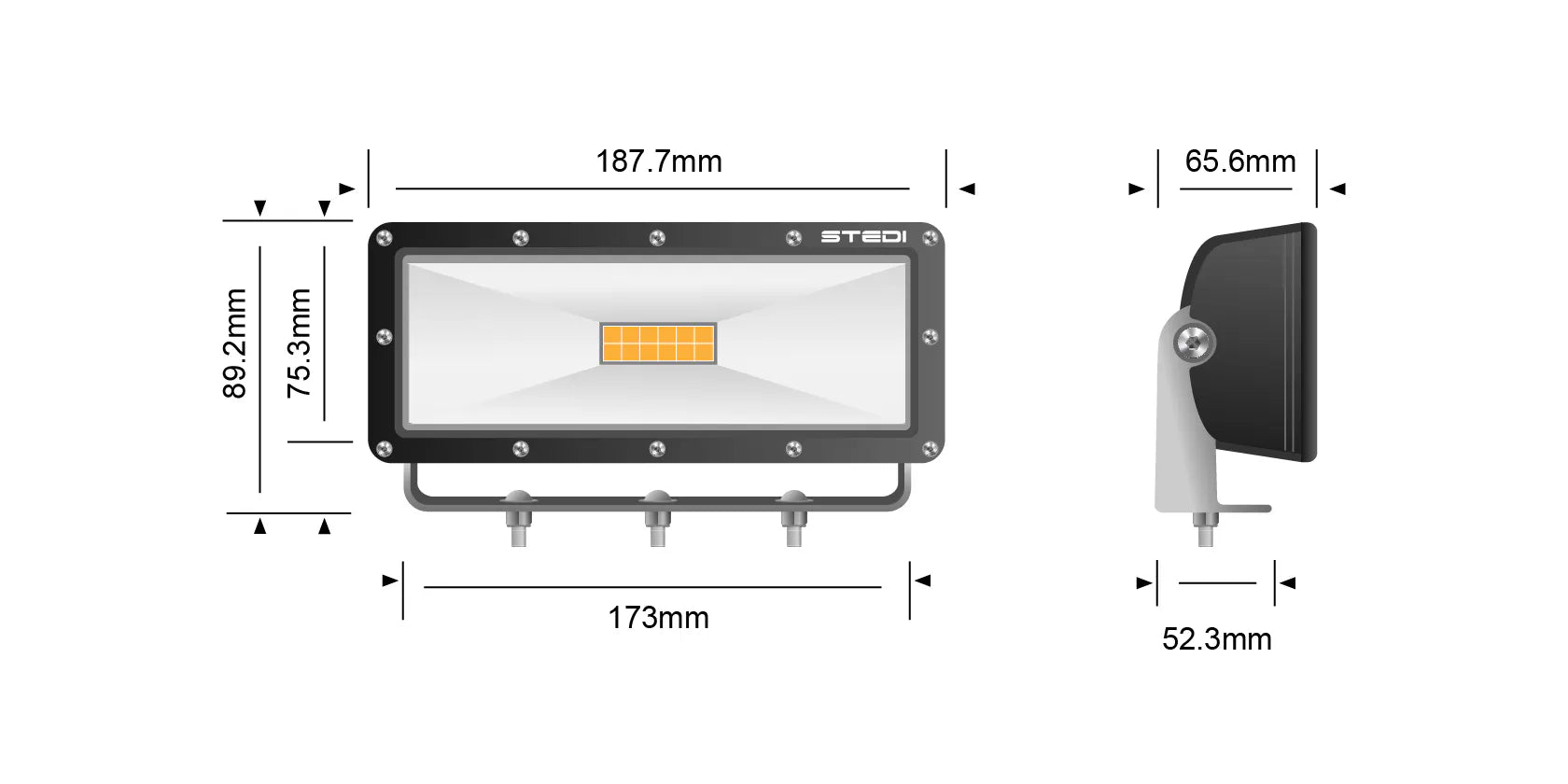 STEDI 8 Zoll 60W Hyper Flood LED Work Light