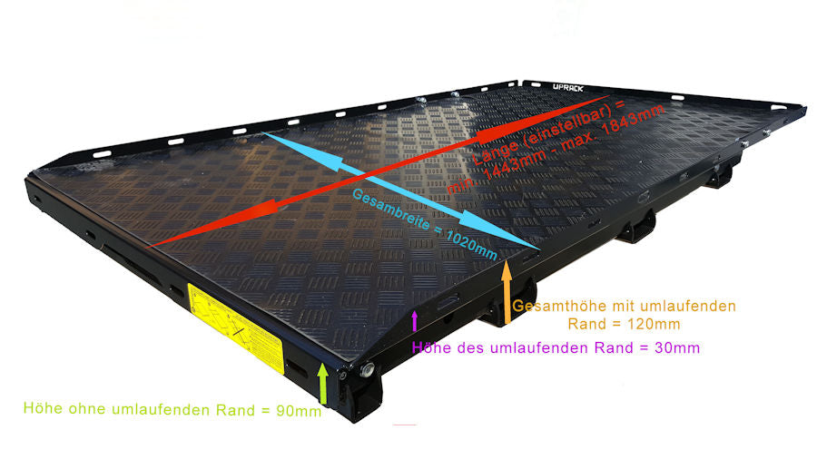 UPRACKS Universal-Ladeflächenauszug - (Variabel für alle Pickups) - 600KG Beladung - GPC-Offroad