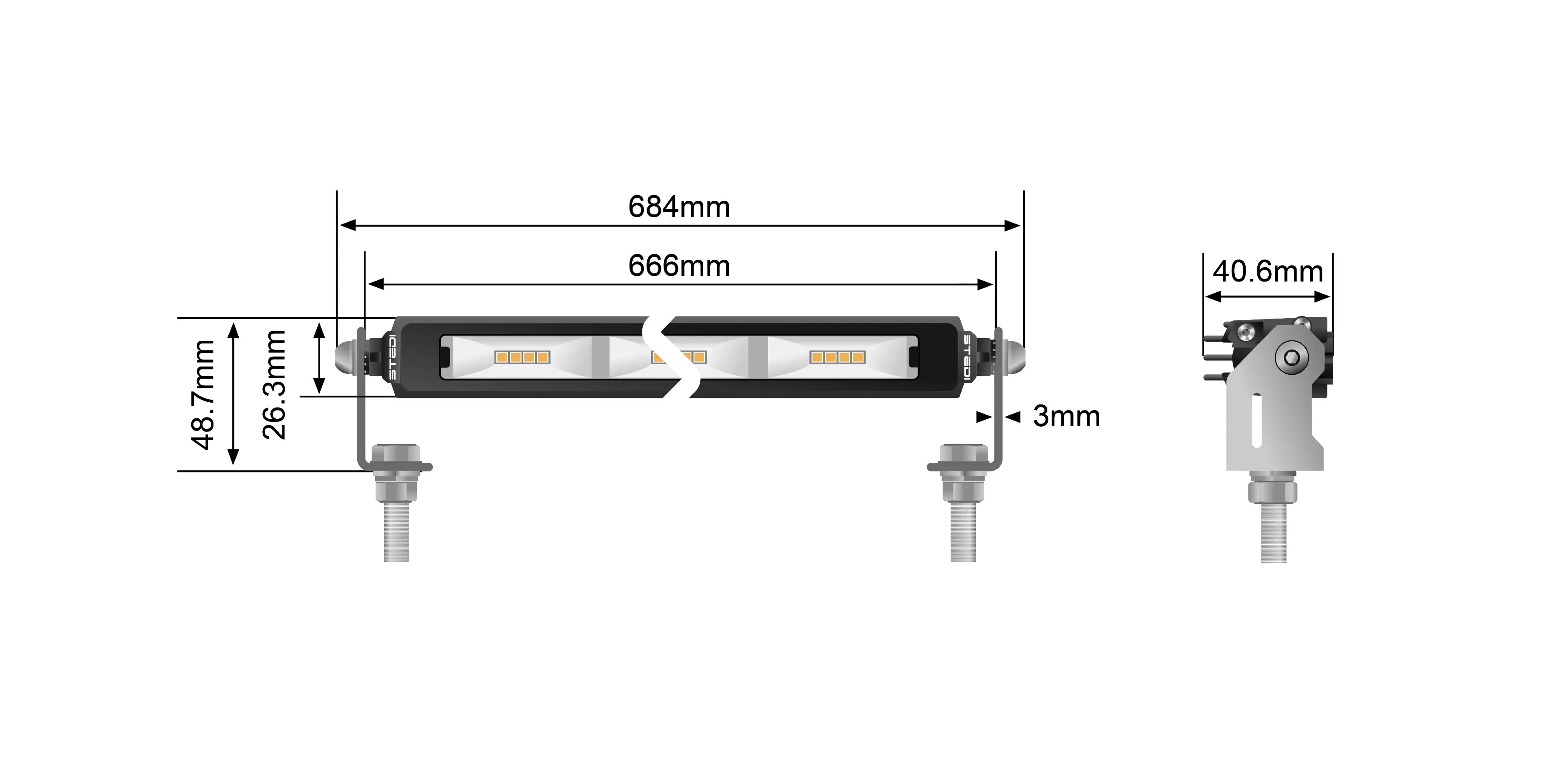 STEDI Light Bar Micro V2 26 inch (warm white)