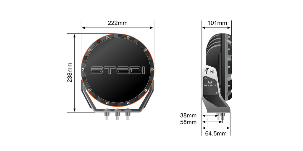 STEDI Type-X™ Sport 8.5" LED Driving Lights (2 pieces)