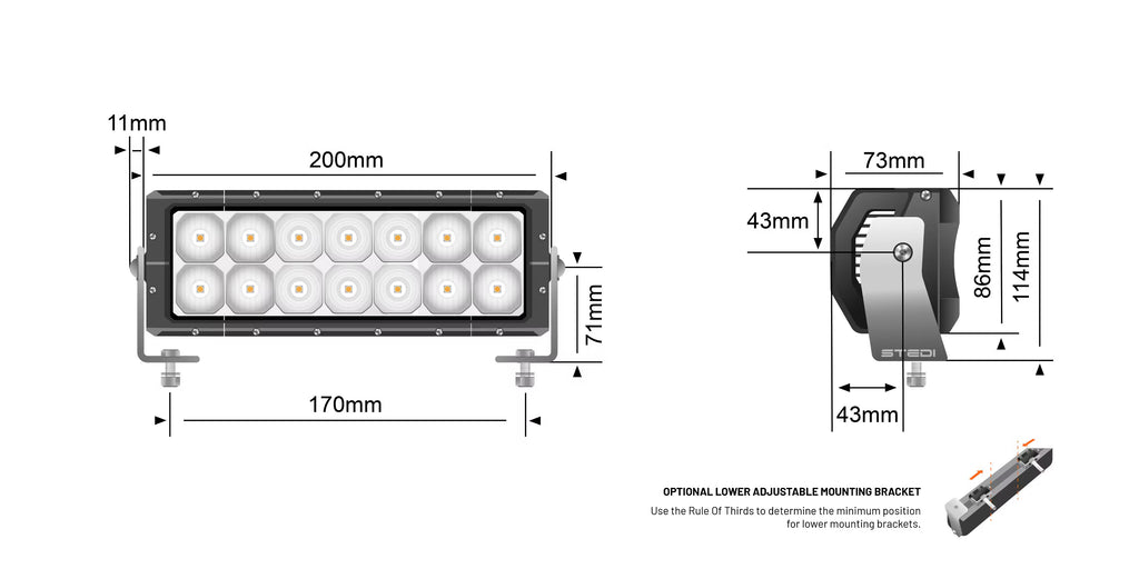 STEDI Light Bar ST4K 8 inches
