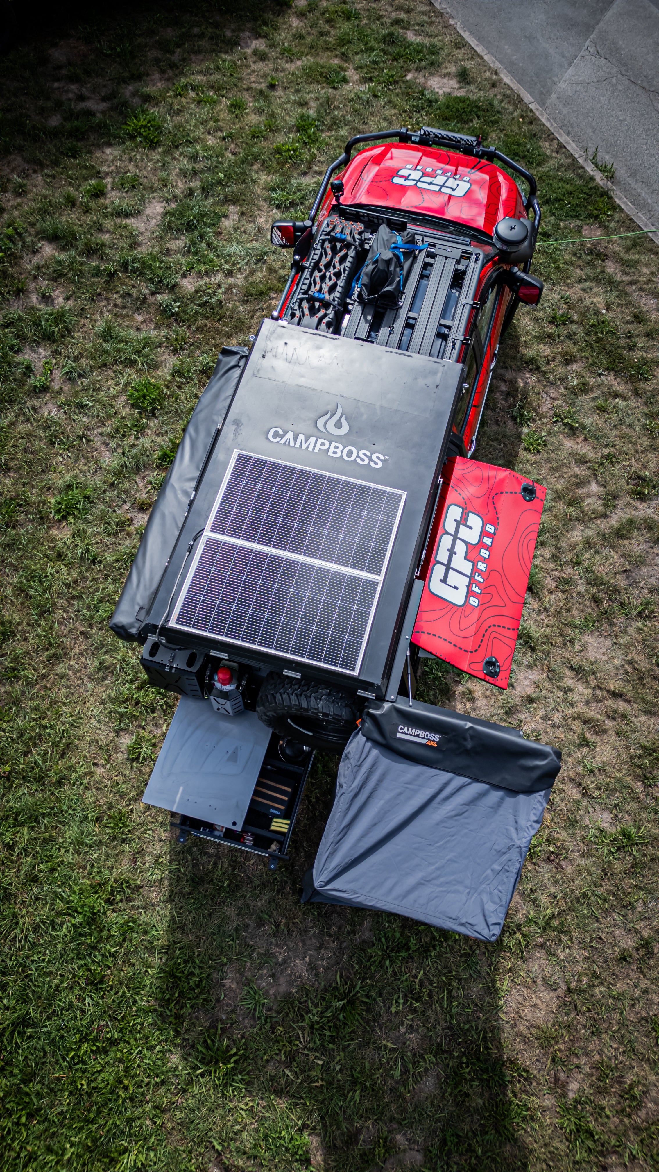 GPC 90Grad Duschzelt Scharnier - Gasdruck, Edelstahl, schwarz - GPC-Offroad